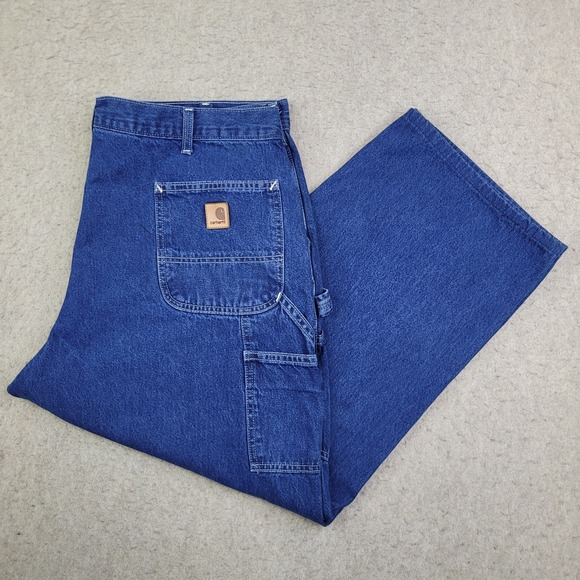 Carhartt Other - Carhartt Carpenter Jeans Mens 42x30 Blue B13 DST Denim Original Fit Work Pants